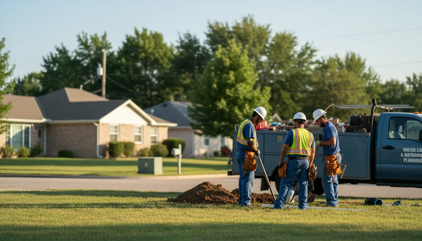 Residential water line and bathroom plumbing service in Clare, IA